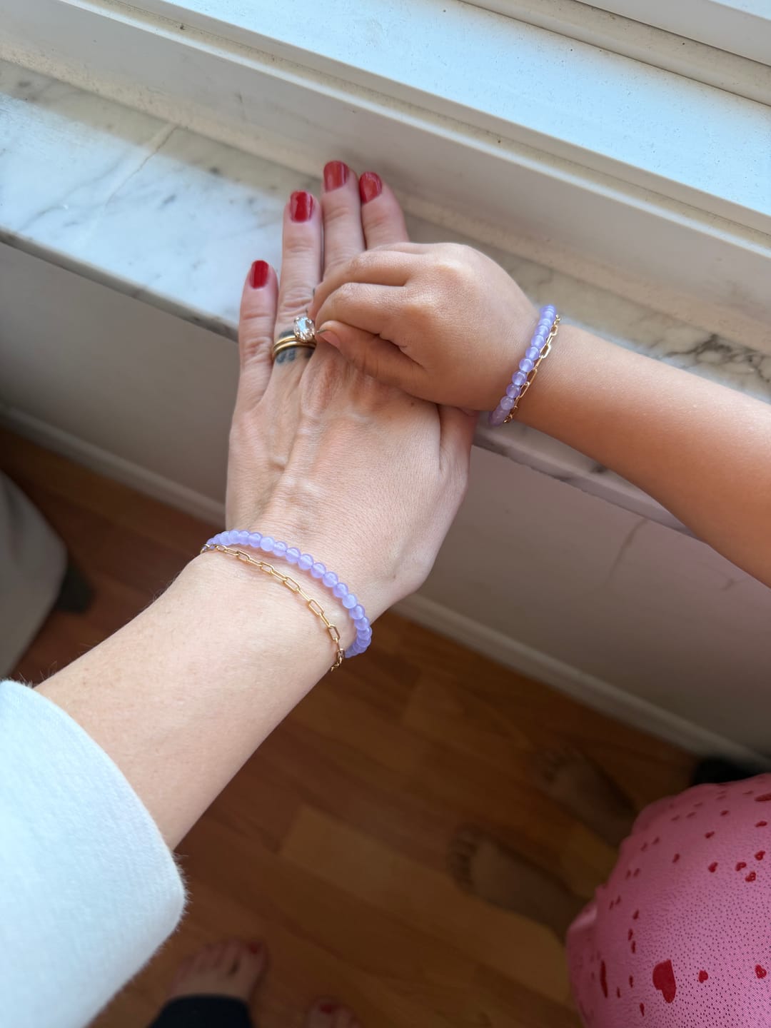 Customer photo review of Wisteria Mom + Mini Bracelet Set (4MM Beads)