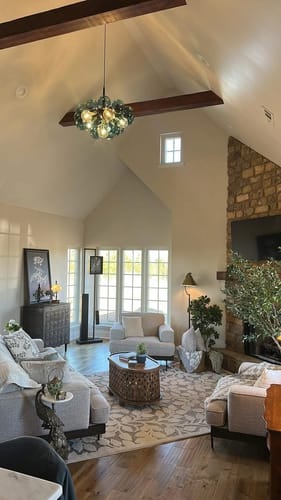 Customer photo review of Modern Cluster Blue Glass Globe Bubble Chandelier