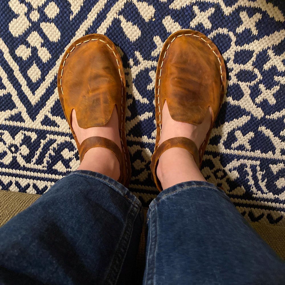 Customer photo review of Zero Drop Barefoot Sneakers – Handcrafted Leather Shoes With Wide Toe Box & Flexible Sole
