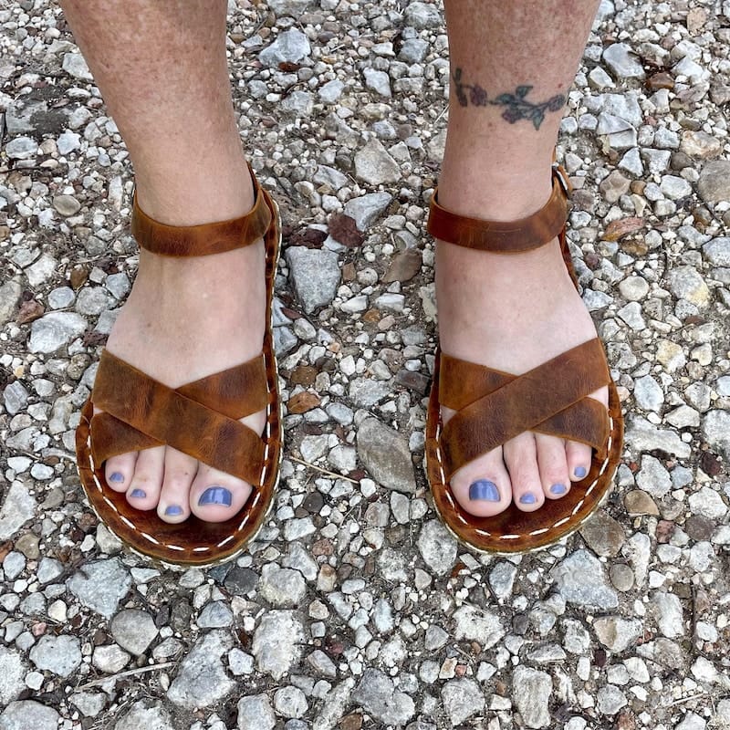 Customer photo review of Zero Drop Barefoot Sneakers – Handcrafted Leather Shoes With Wide Toe Box & Flexible Sole