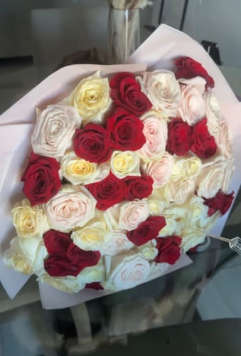 Customer photo review of Red Deluxe Rose Bouquet - Valentines