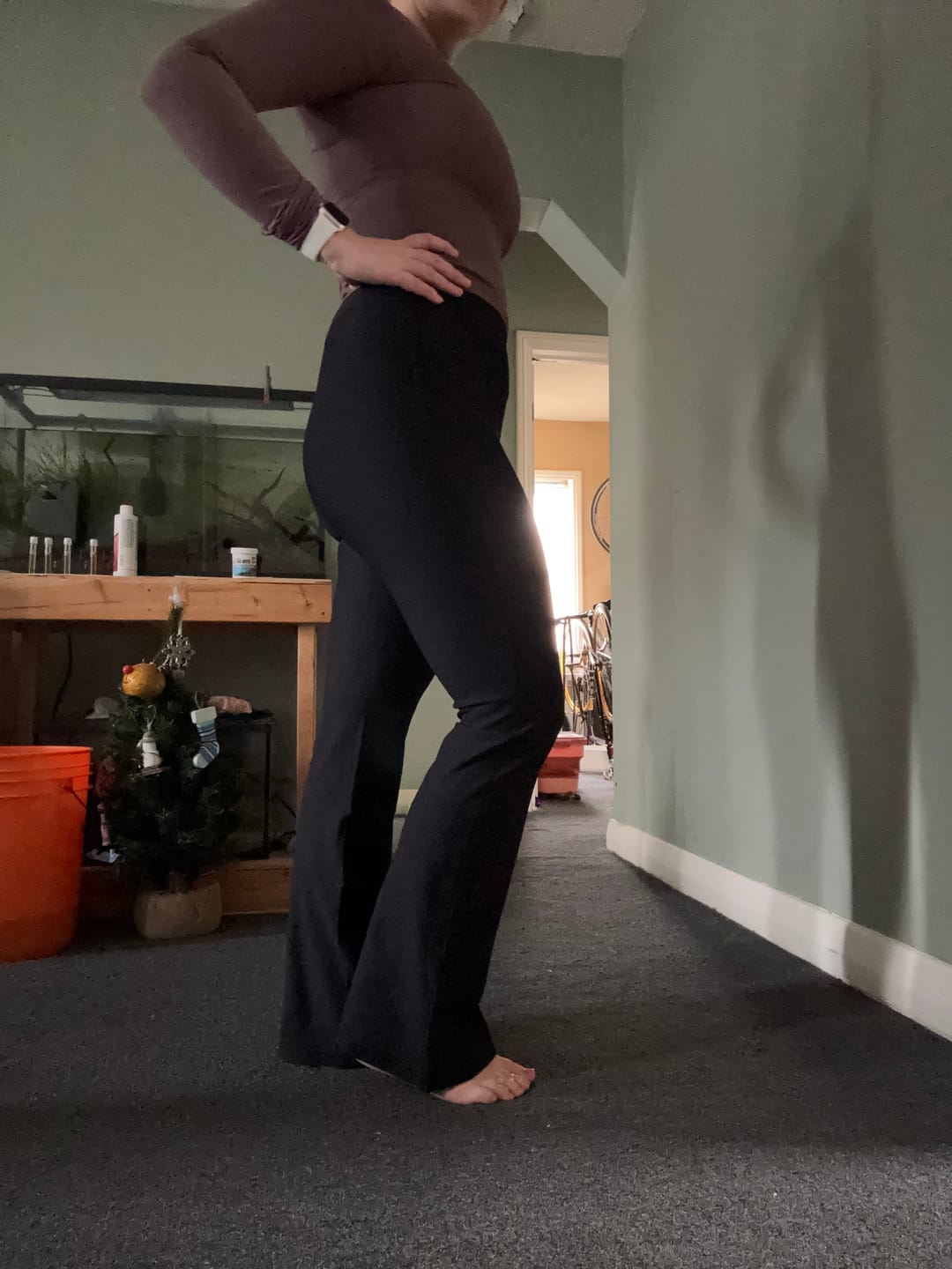 Customer photo review of Flared Ribbed Leggings