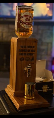 Customer photo review of Casa Master® Wooden Liquor Dispenser: Pour with Style