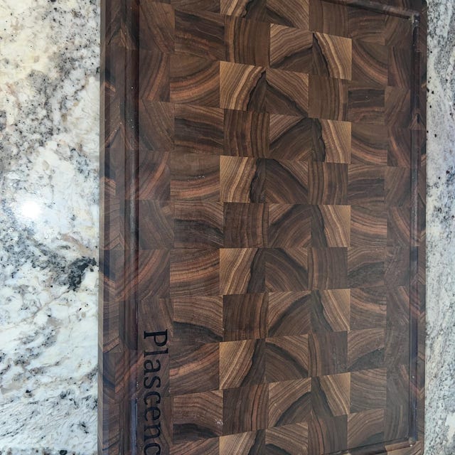 Customer photo review of Personalized Double-sided Walnut  End Grain Cutting Board