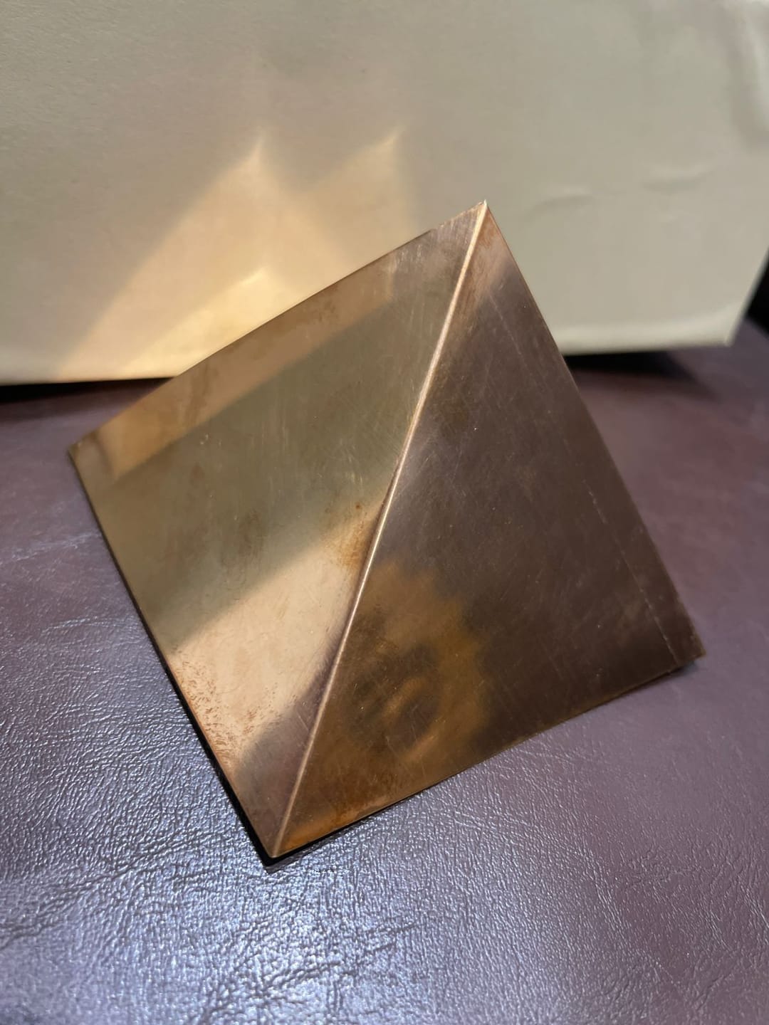 Customer photo review of Premium Hollow Copper Pyramid – 100% Pure Copper Vastu Energy Corrector for Home, Office & Healing by Vastu Mandir