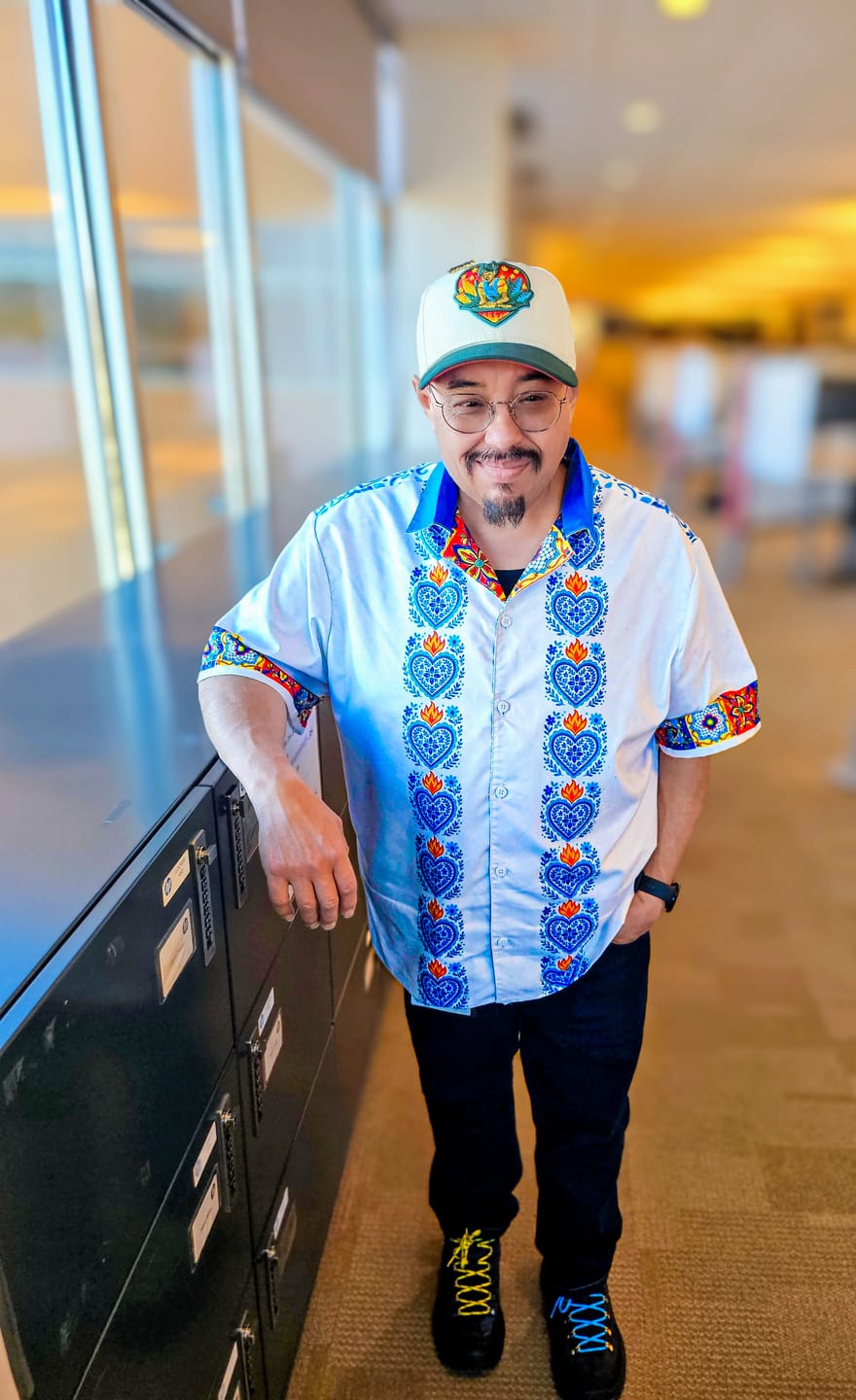 Customer photo review of Talavera Corazones Guayebera Shirt