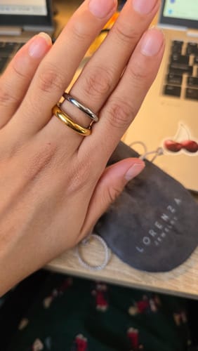 Customer photo review of Anillo Doble Linea Combinado