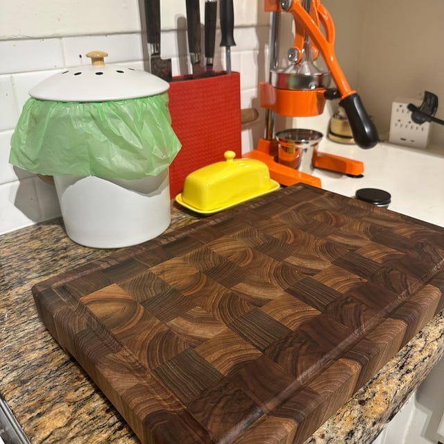 Customer photo review of Personalized Double-sided Walnut  End Grain Cutting Board