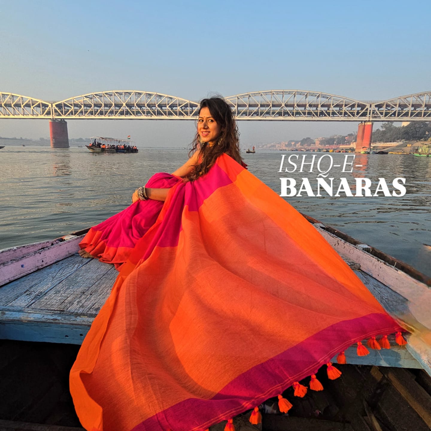 Customer photo review of Pink Orange Soft Cotton  Saree