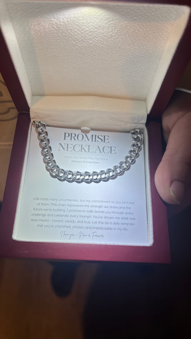 Customer photo review of Sterling Silver Promise Necklace