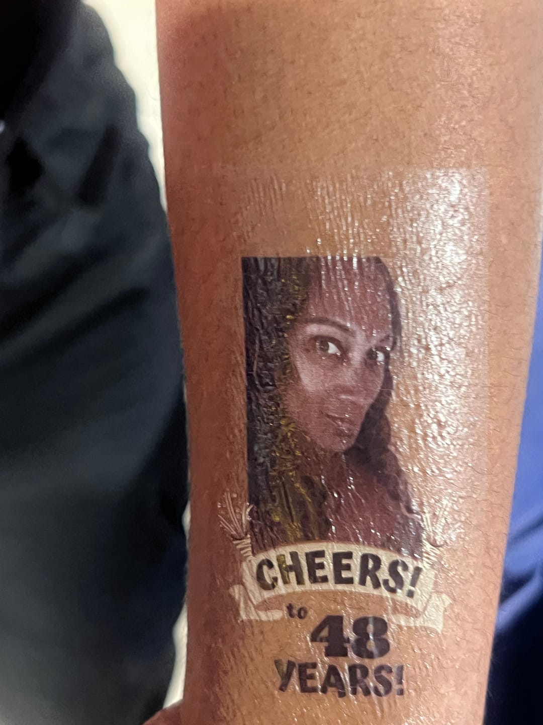 Customer photo review of Cheers to Years Birthday Banner