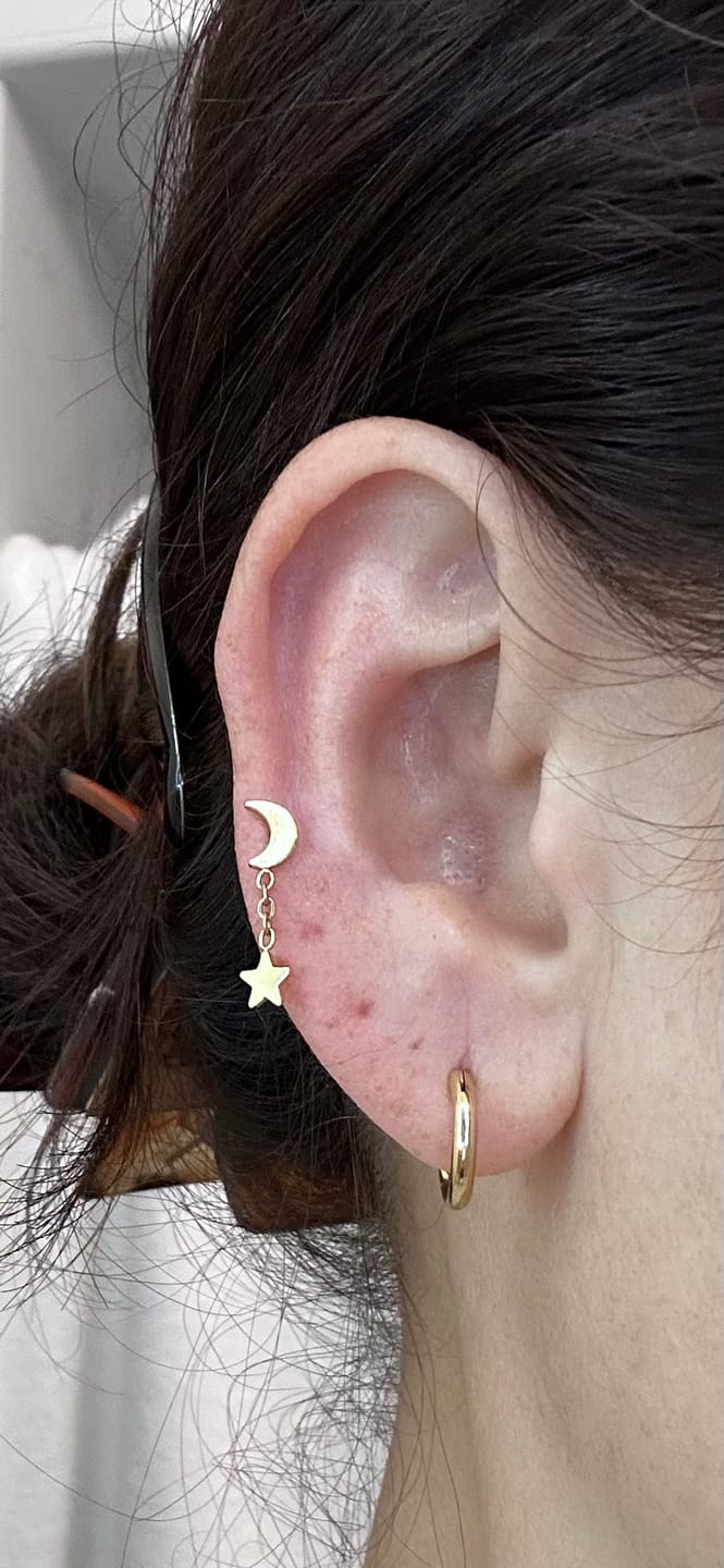 Customer photo review of My Huggies Hoop Earrings