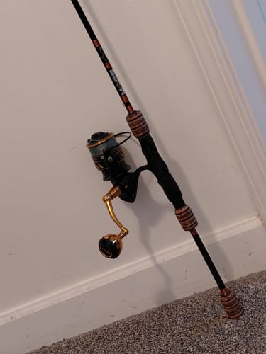 Customer photo review of 6'2 Medium Fast Spinning with Black Wraps and Metallic Copper Trim