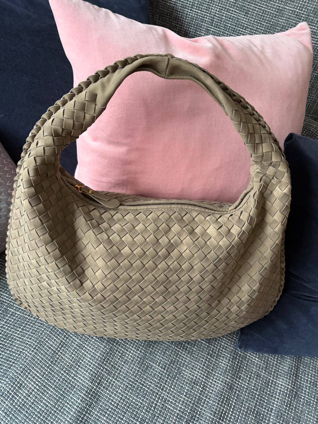 Customer photo review of Suede Woven Bag XL
