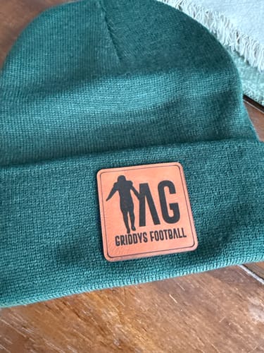 Customer photo review of Custom Leather Patch Beanie SP12 - Sportsman
