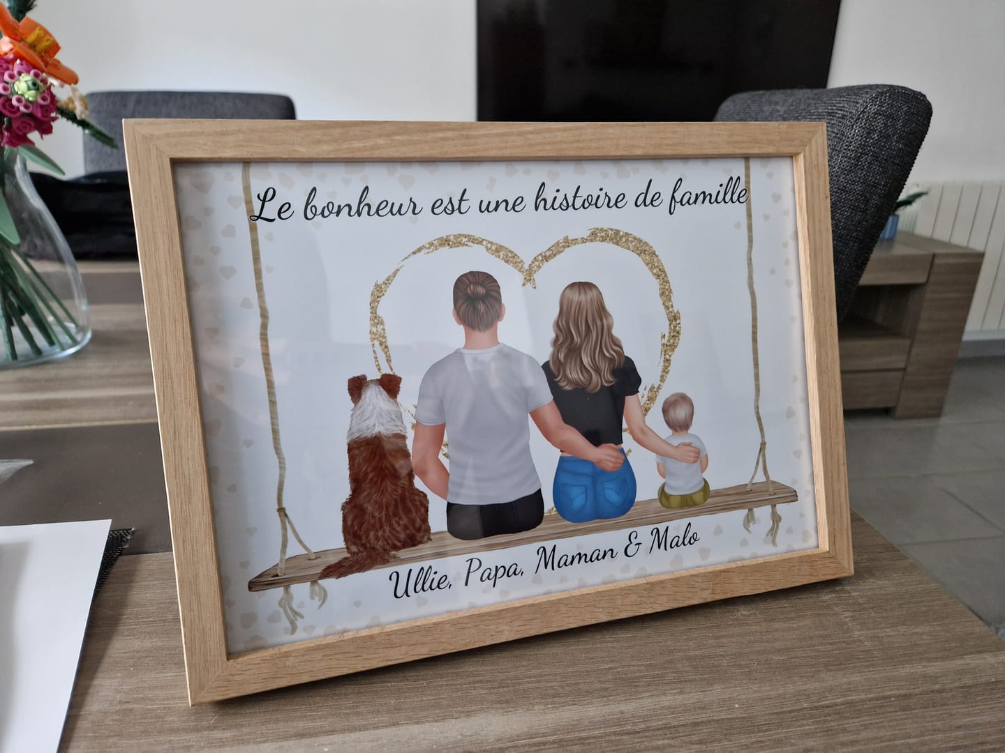 Customer photo review of Affiche Personnalisée - Famille Papa Maman Enfants & Animaux