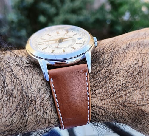 Customer photo review of Saddle Brown Calfskin