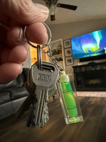 Customer photo review of HANDY LEVEL KEYCHAIN