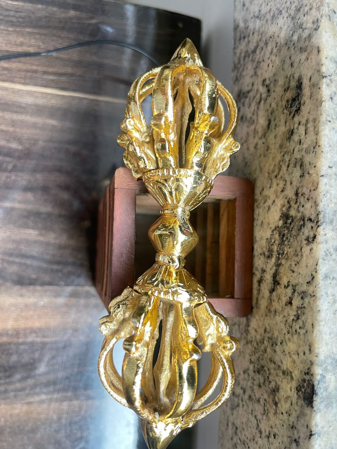 Customer photo review of Brass Vajra (Medium) – Pure 100% Brass Dorje Ritual Tool for Puja, Vastu Remedy, Tibetan Meditation, and Home Temple Décor by Vastu Mandir