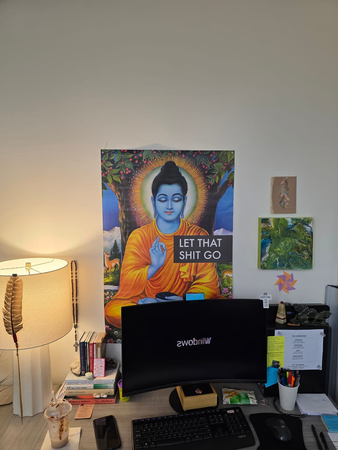 Customer photo review of Let That Shit Go Buddha Poster