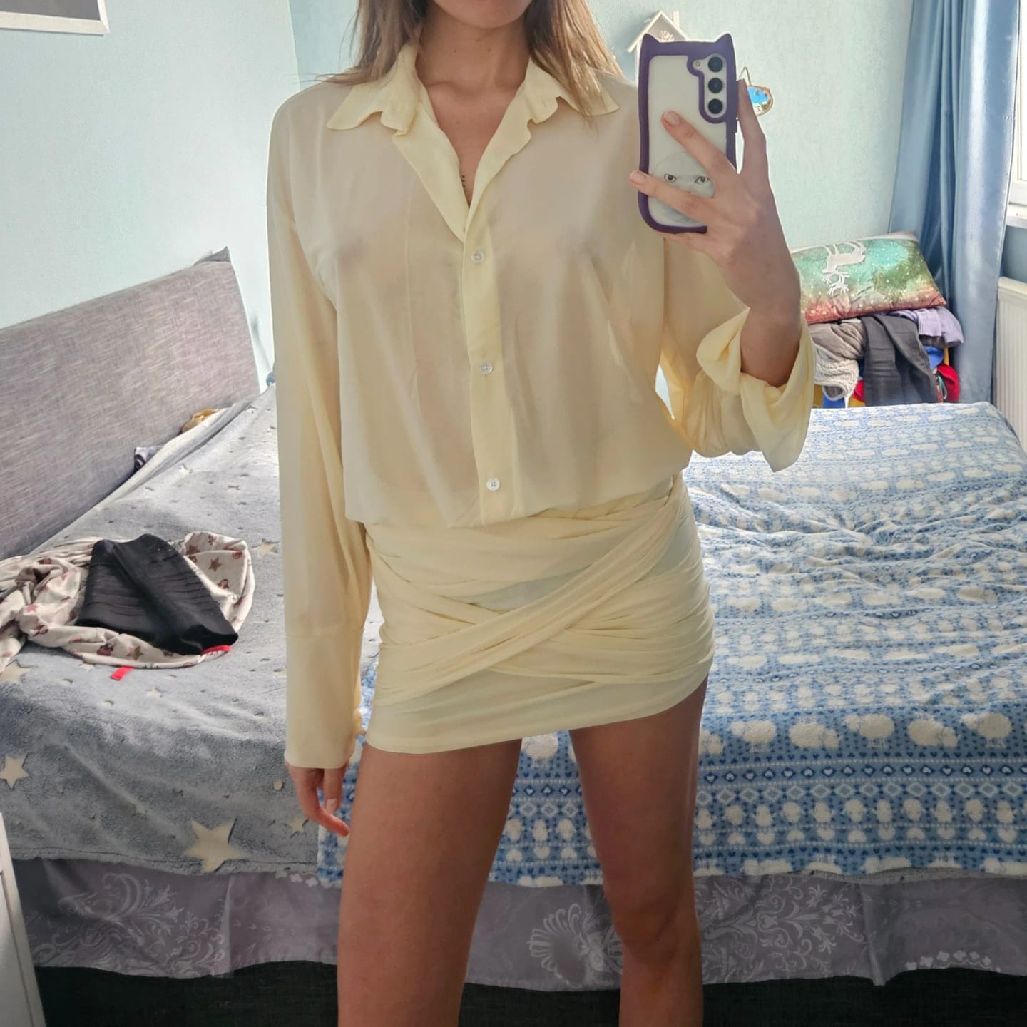 Customer photo review of Heidi Long Sleeve Shirt Dress