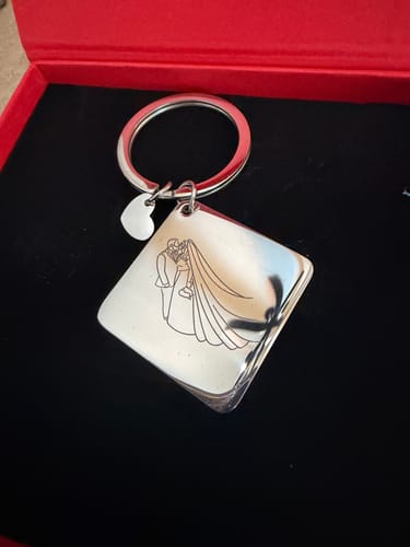 Customer photo review of Soulmate Custom Engraved Photo Keychain