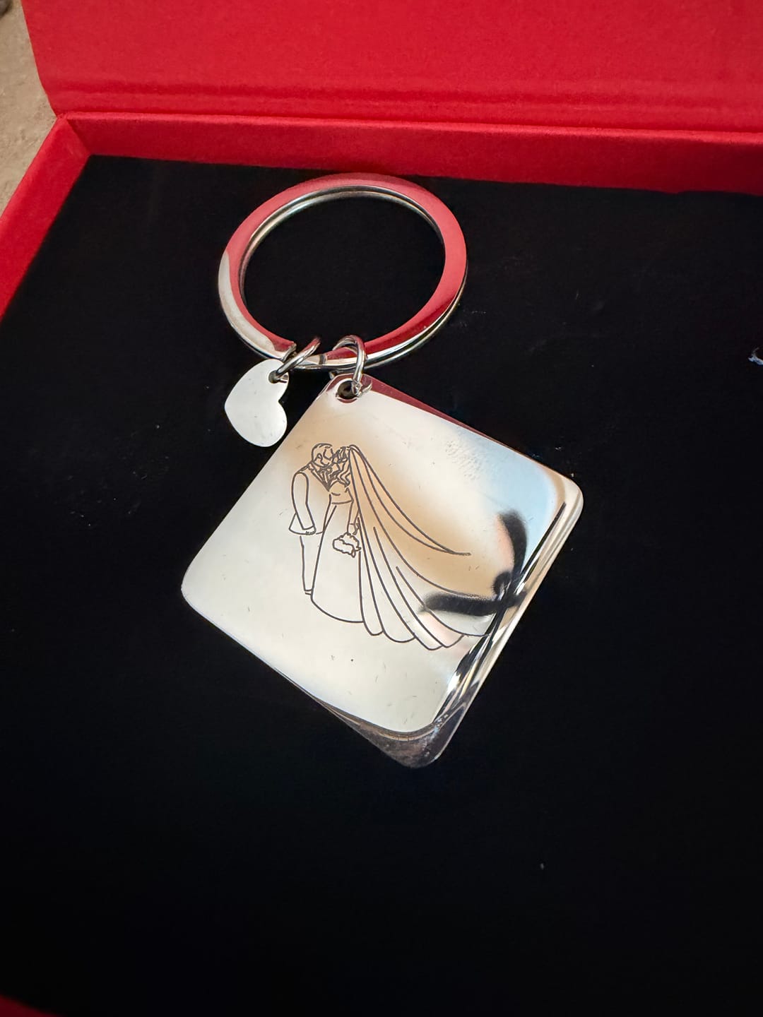 Customer photo review of Soulmate Custom Engraved Photo Keychain