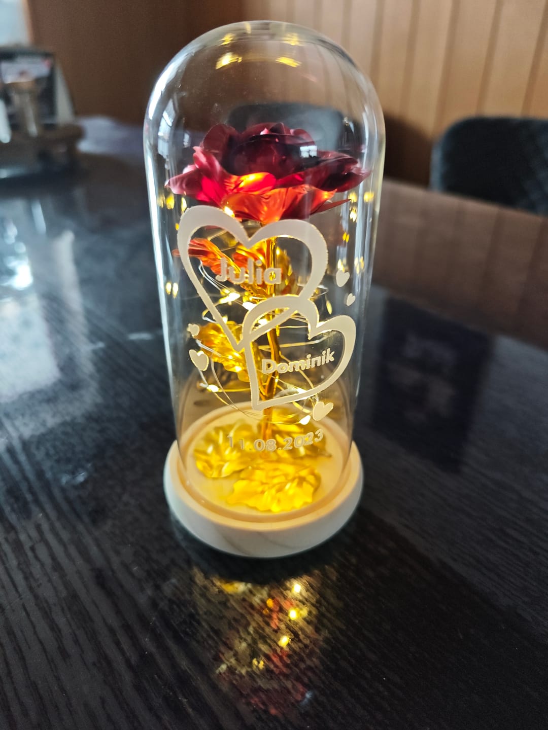 Customer photo review of Ich liebe dich - Paar-Goldene Rose