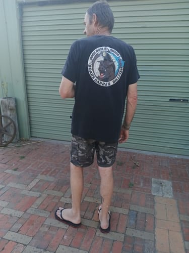 Customer photo review of Boars, Barra & Billfish T-shirt