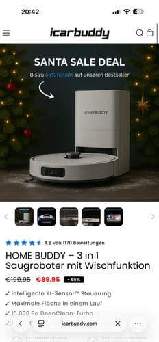 Customer photo review of HOME BUDDY –  3 in 1 Saugroboter mit Wischfunktion