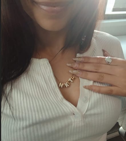 Customer photo review of BUBBLE NAME NECKLACE - Create your own