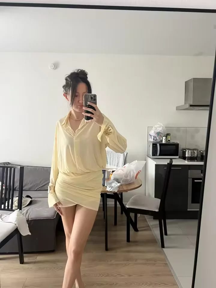 Customer photo review of Heidi Long Sleeve Shirt Dress