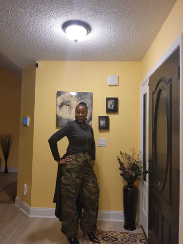 Customer photo review of Off-Duty Drawstring Camo Pants