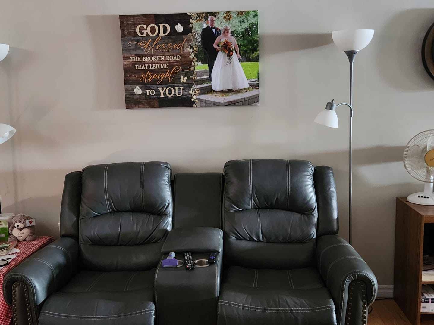 Customer photo review of Personalized "God Blessed the Broken Road" Wall Art Canvas with Custom Photo