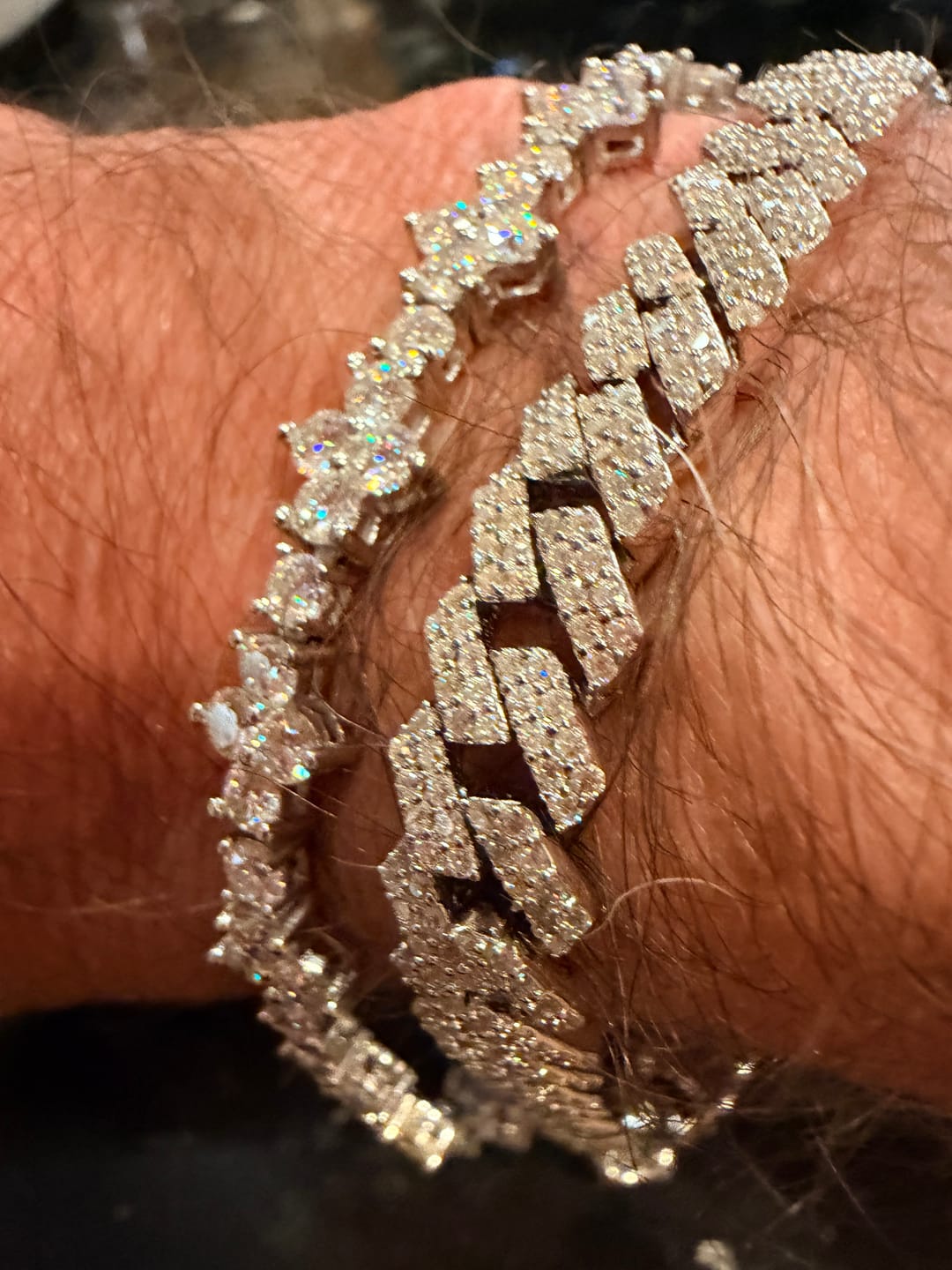 Customer photo review of 8MM Moissanite Prong Bracelet