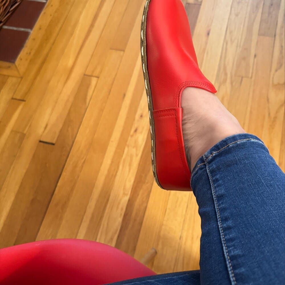 Customer photo review of Zero Drop Barefoot Sneakers – Handcrafted Leather Shoes With Wide Toe Box & Flexible Sole