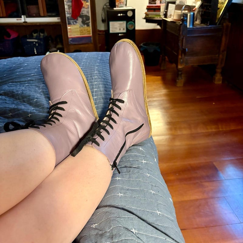 Customer photo review of Zero Drop Barefoot Sneakers – Handcrafted Leather Shoes With Wide Toe Box & Flexible Sole
