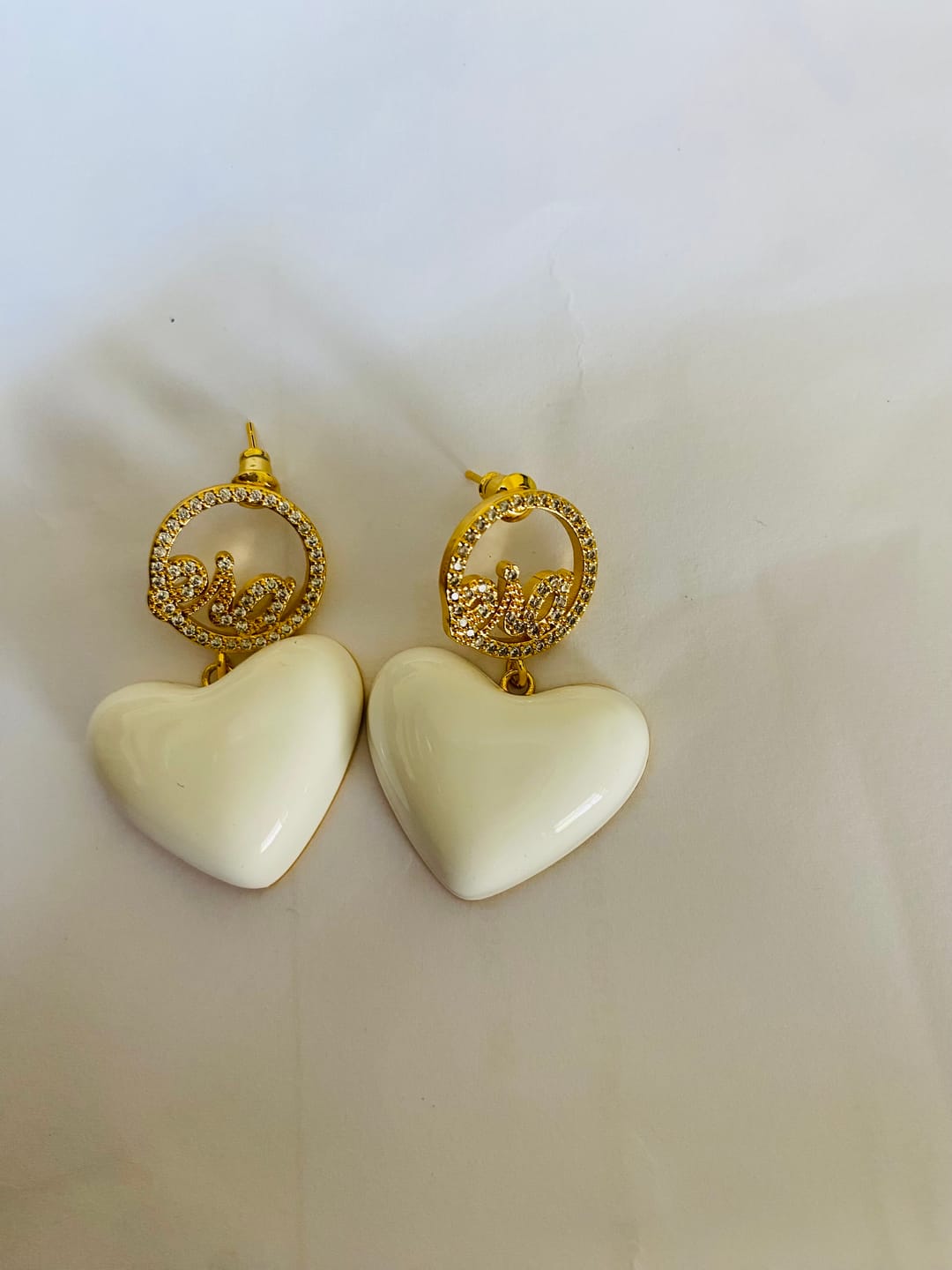 Customer photo review of White Era Adore Gold Earrings