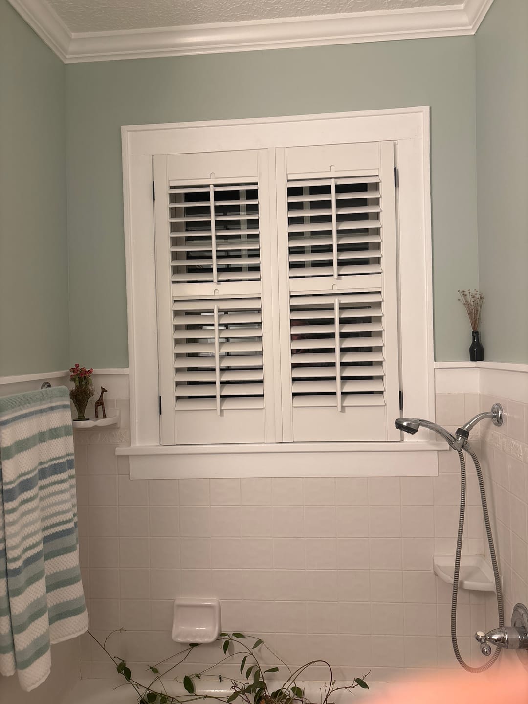 Customer photo review of Painted Wood Plantation Shutter