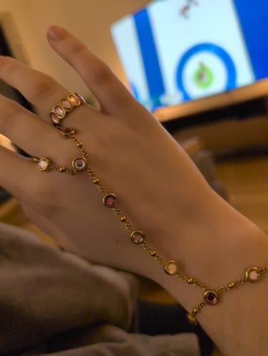 Customer photo review of Lian Simple Stone Ring Pink & Gold Size P