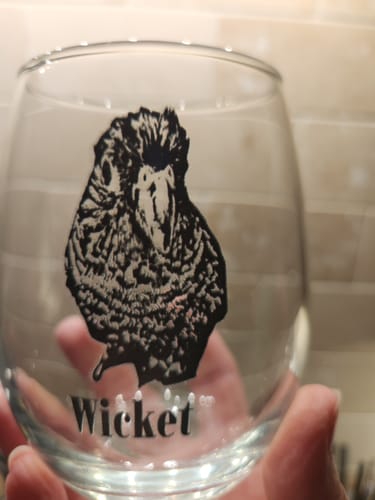 Customer photo review of Portrait Sketch -  Personalized Wine Glass