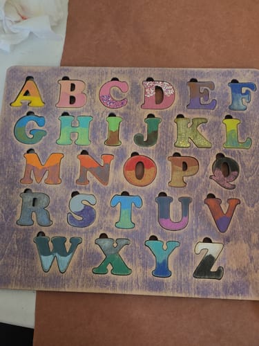 Customer photo review of Educational kids alphabet puzzle laser cut svg file