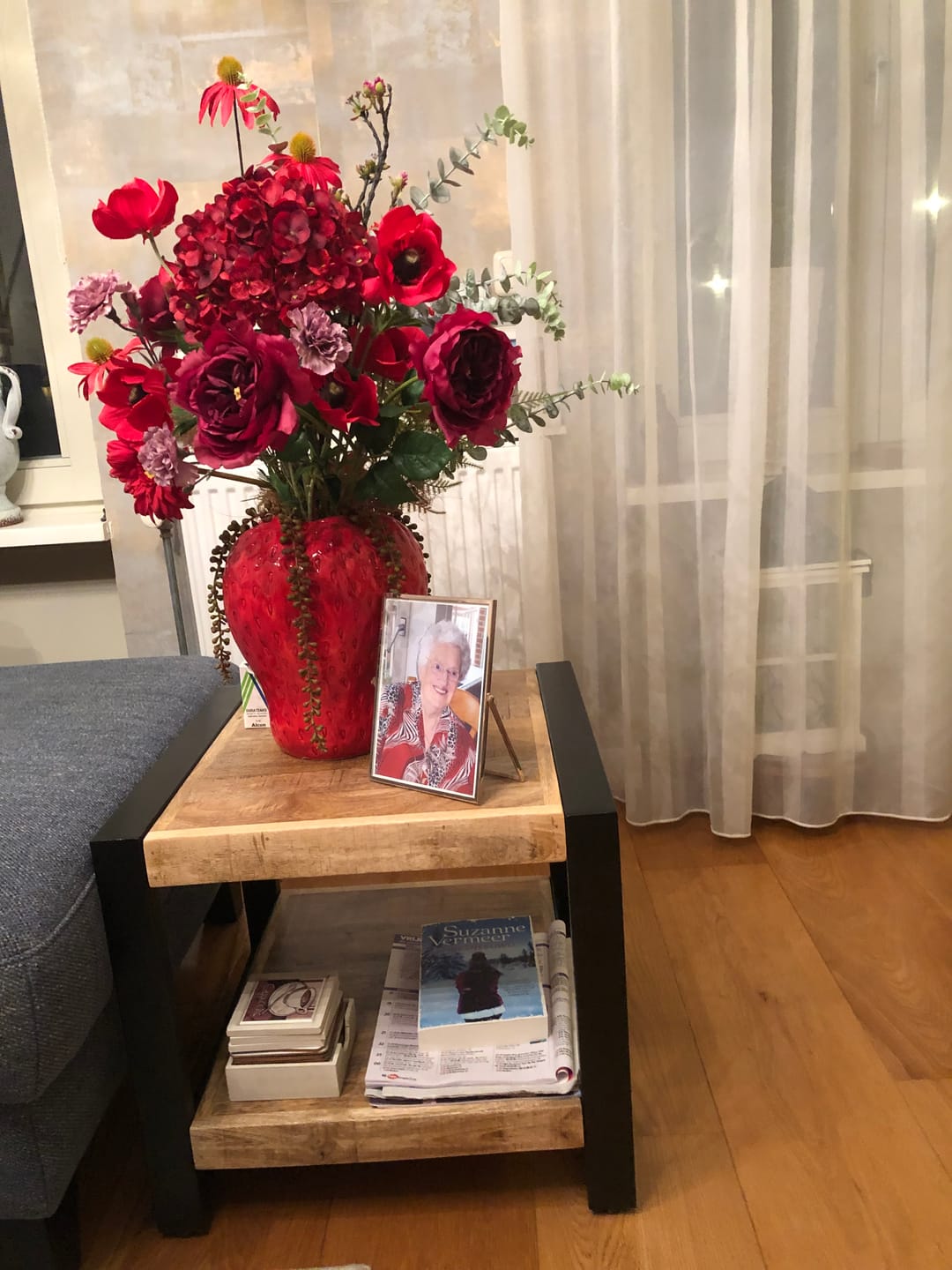 Customer photo review of Salontafel Bijzettafel Industrieel Design | Mangohout en Staal | 50x50x45