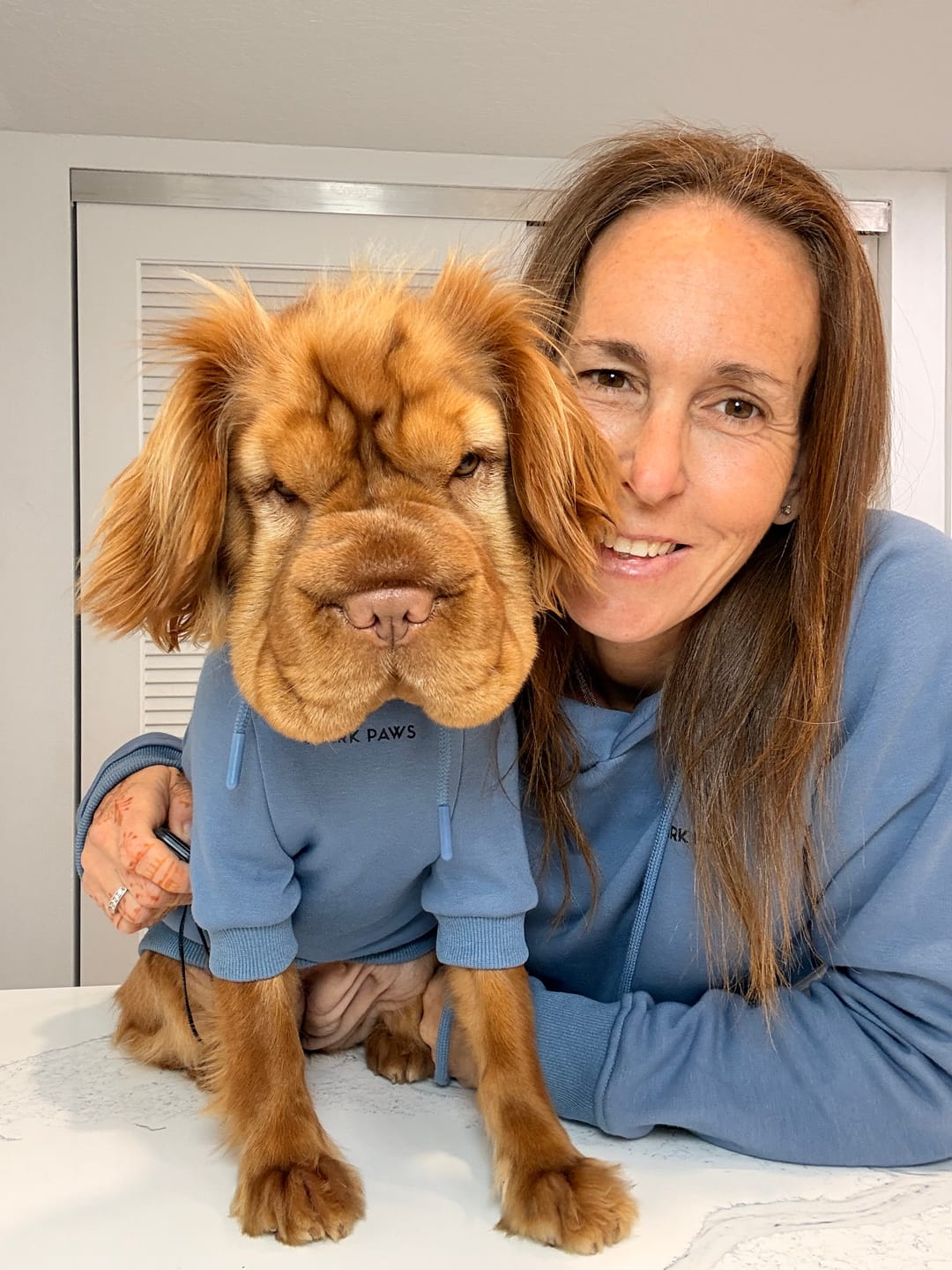 Customer photo review of Essential Human Hoodie - Slate Blue
