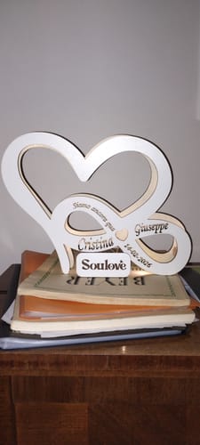 Customer photo review of Lampada personalizzata in legno  con cuore e Infinito intrecciati - Amore Infinito