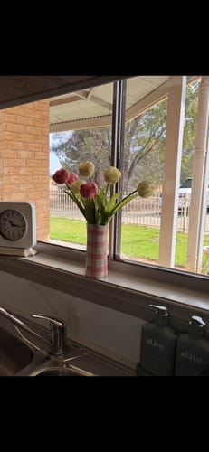 Customer photo review of Pastel pink real touch tulip (3 stems) (PRE-ORDER for late Jan arrival)