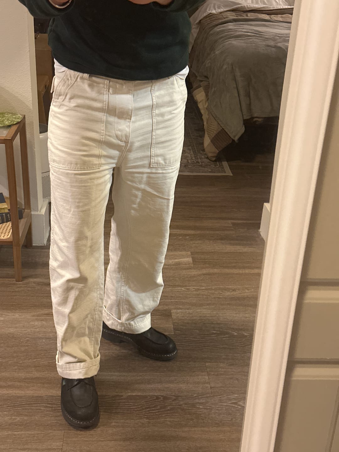 Customer photo review of OG-107 Sateen Weave Fatigue Pants - White