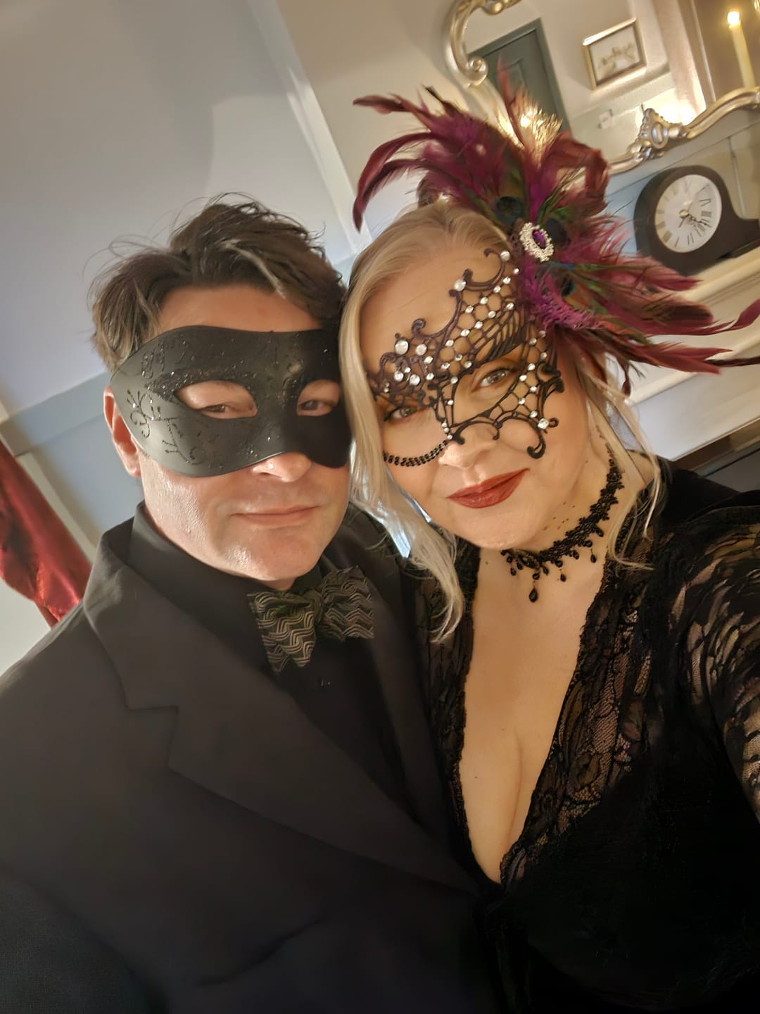Customer photo review of Replay-able Masquerade Murder Mystery Dinner Party Game for Up to 20 Adults - Host Your Own Dinner Party Game Night - Masquerade Venetian Carnival Theme - Mardi Gras Fancy Dress Dinner Party V2
