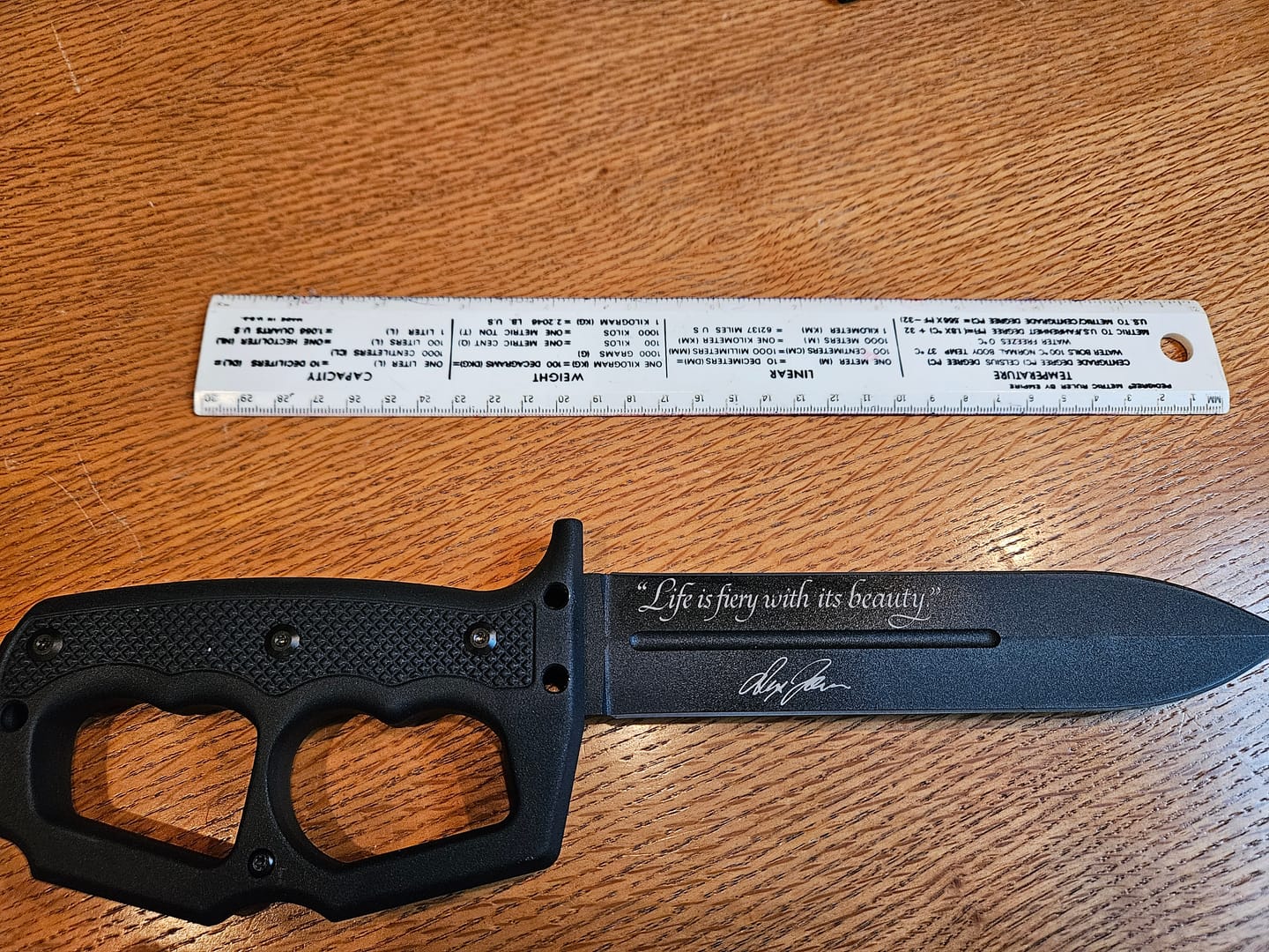 Customer photo review of Life Is Fiery With It's Beauty Trench Knife