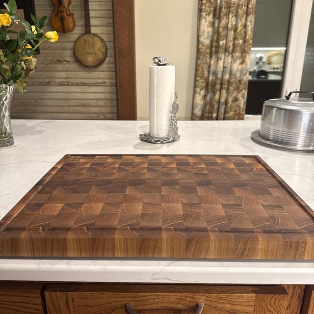 Customer photo review of Personalized Double-sided Walnut  End Grain Cutting Board